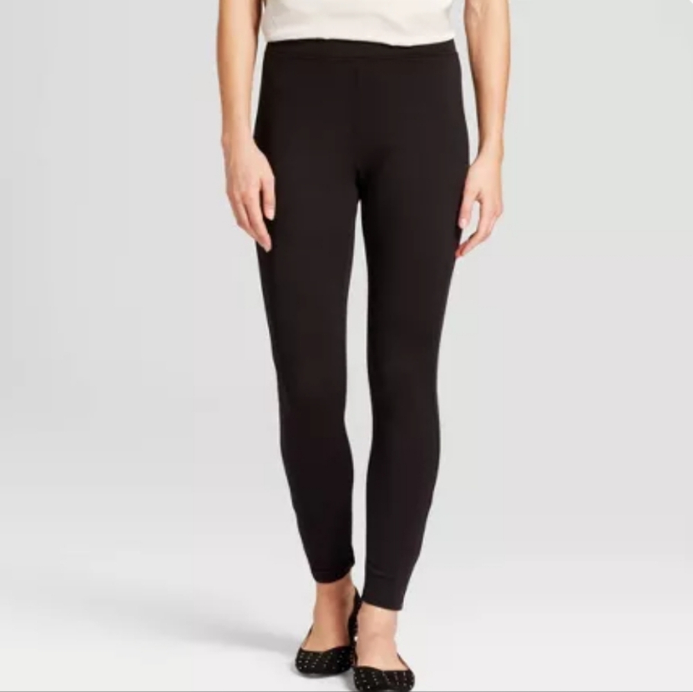Women's High Rise Ponte Leggings Black  1x A New Day